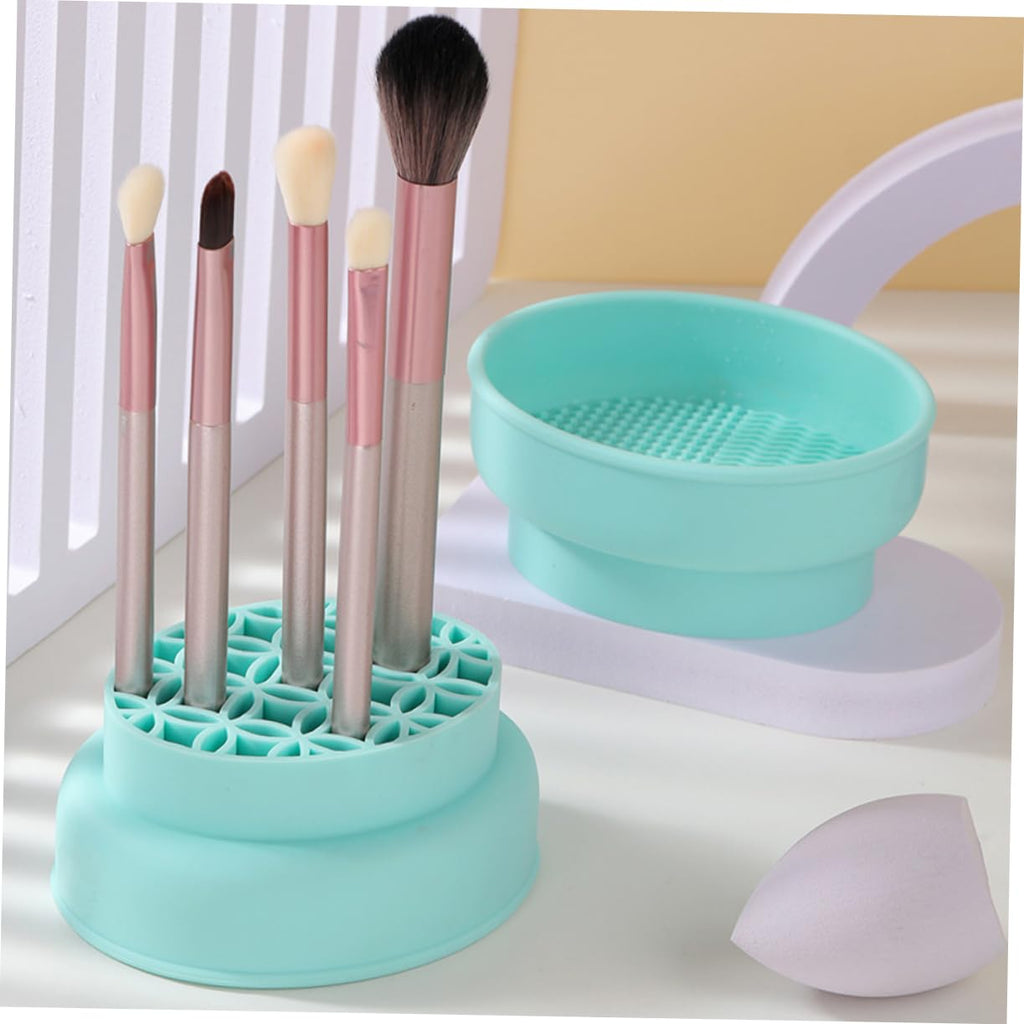 Beauty Egg Cleaning Cup Makeup Tool Cleaner Bowl Silicone Facial Brush Cleaning Cup Brush Drying Rack