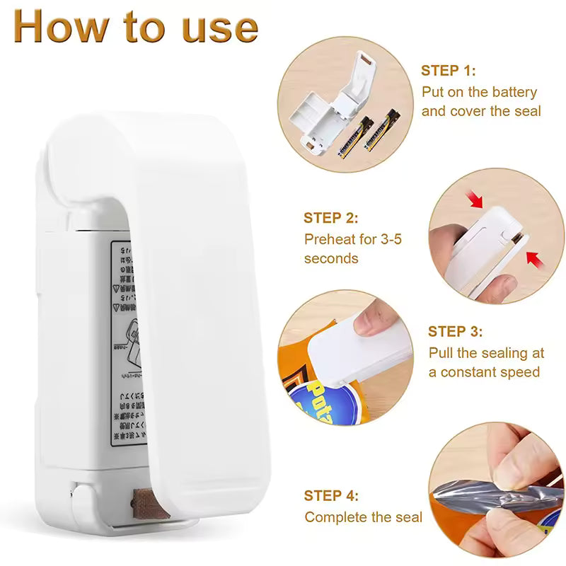 Mini Heat Bag Seal Machine Package Sealer Bags Thermal Plastic Food Bag