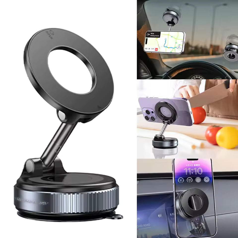 Universal Magnetic Car Phone Holder – 360° Rotation & Strong Suction